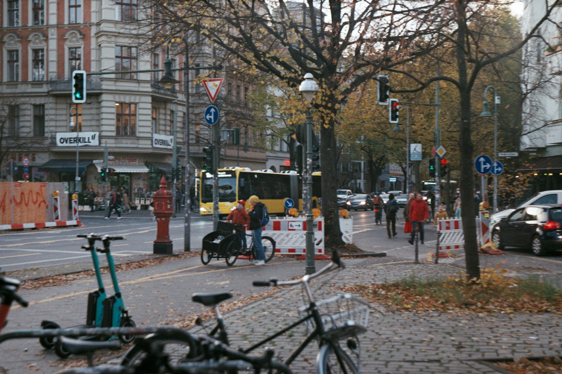 Berlin street with mobility options